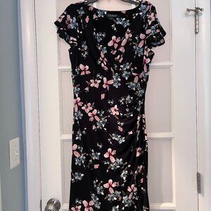 Ralph Lauren - Black Floral Dress - Size 14